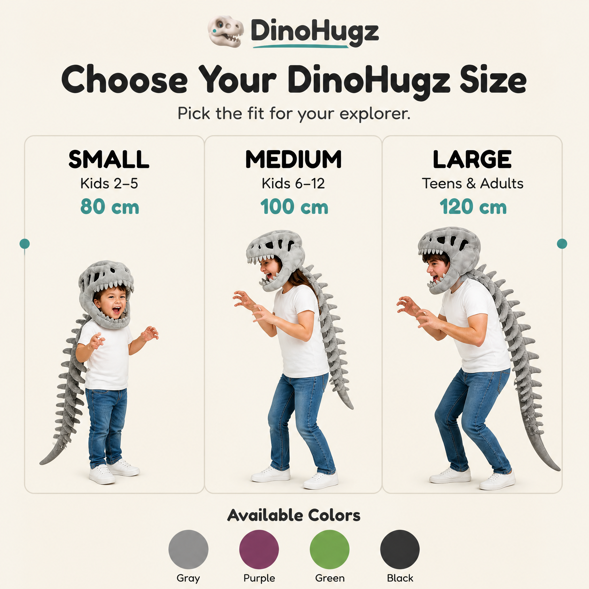DinoHugz™ Dinosaur Skeleton Plush Costume